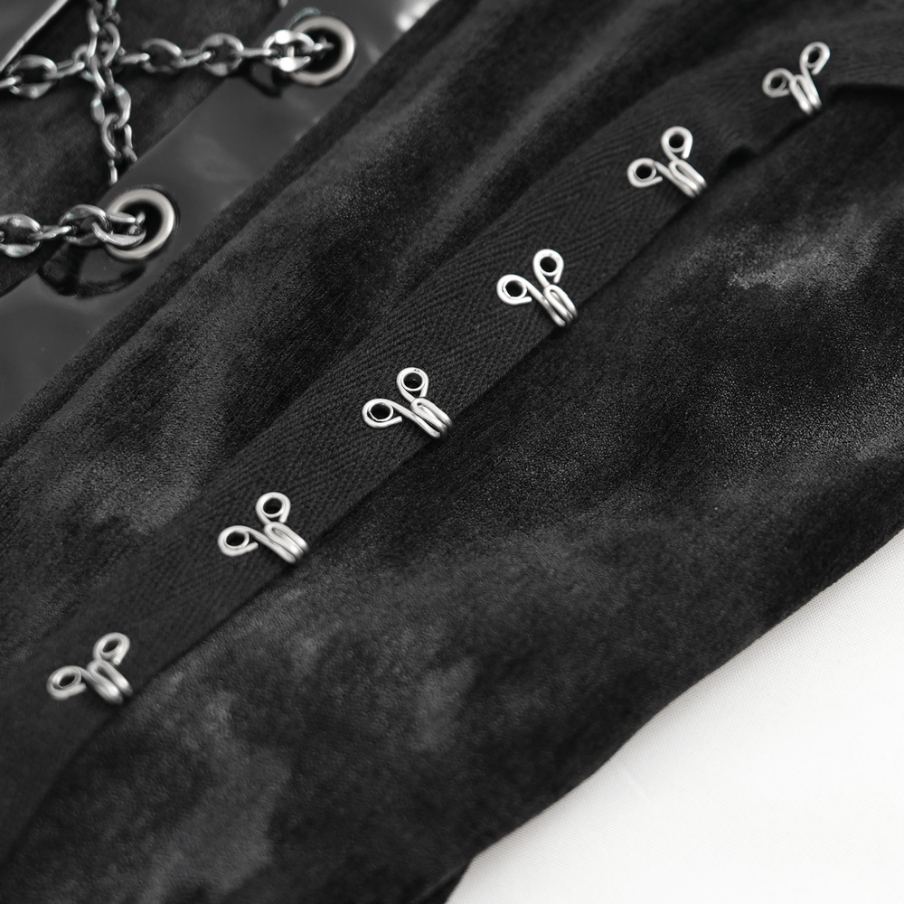 Gothic Slip Dress with Chains and Gloves for Women - image 9