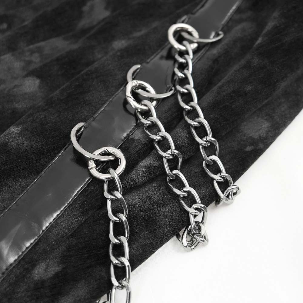 Gothic Slip Dress with Chains and Gloves for Women - image 11