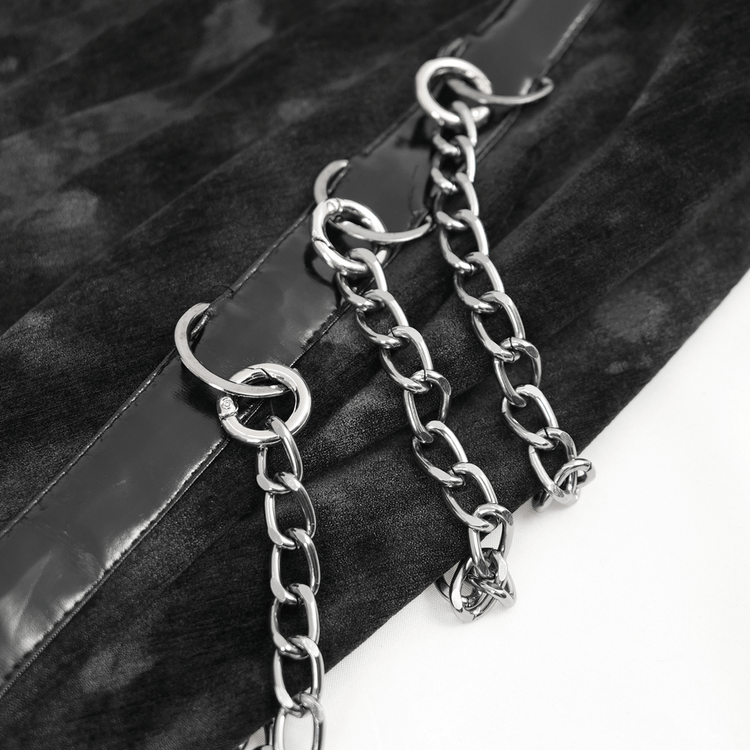 Gothic Slip Dress with Chains and Gloves for Women - image 11