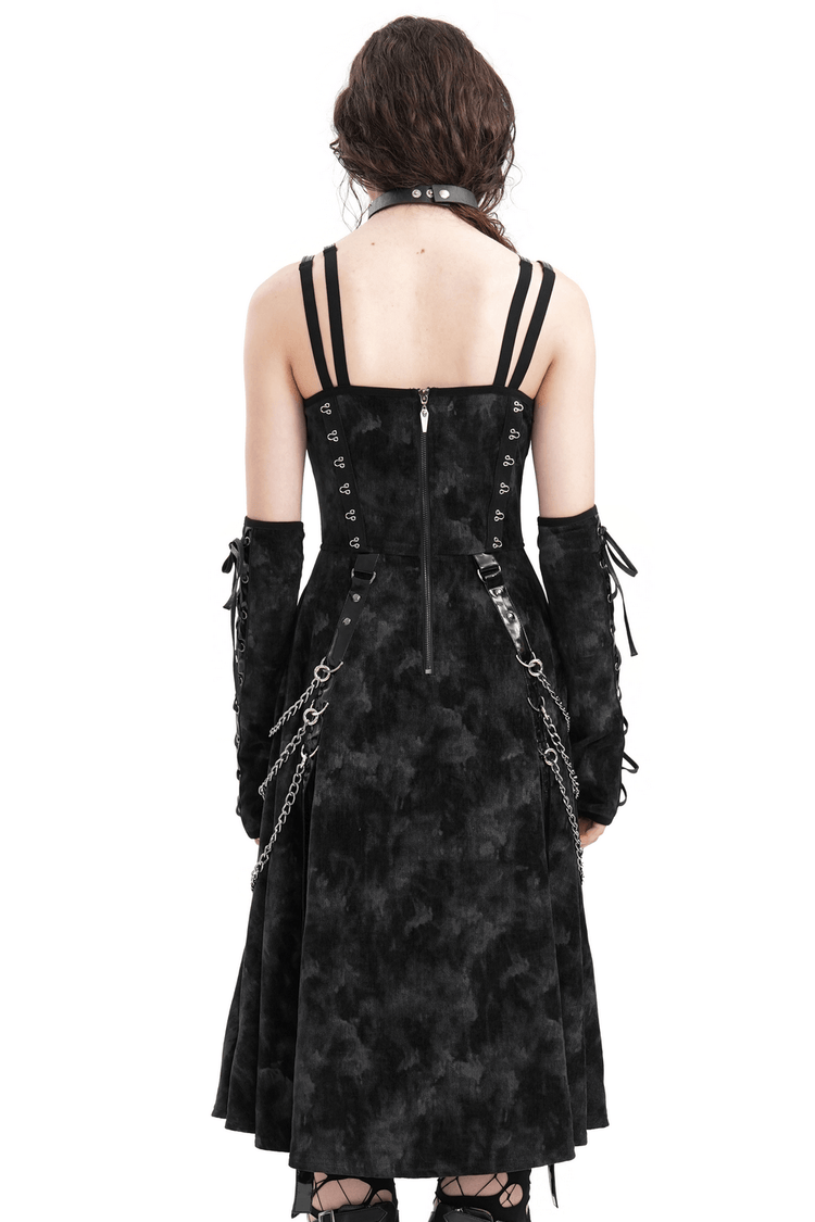 Gothic Slip Dress with Chains and Gloves for Women - image 2