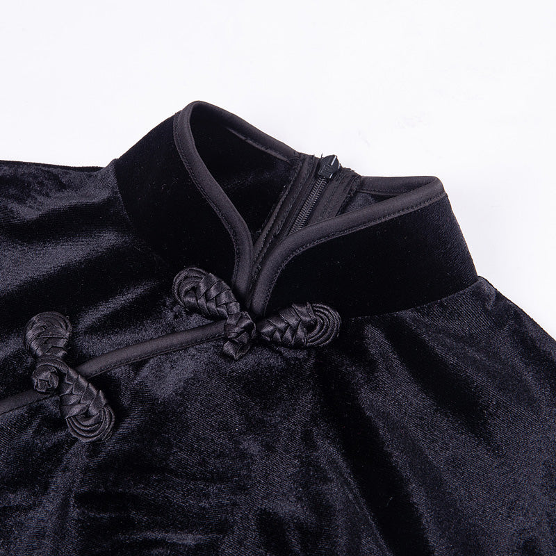 Gothic Style Velvet Women Dress / Cheongsam Dress in Alternative Fashion - image 12