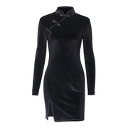 Gothic Style Velvet Women Dress / Cheongsam Dress in Alternative Fashion - image 1