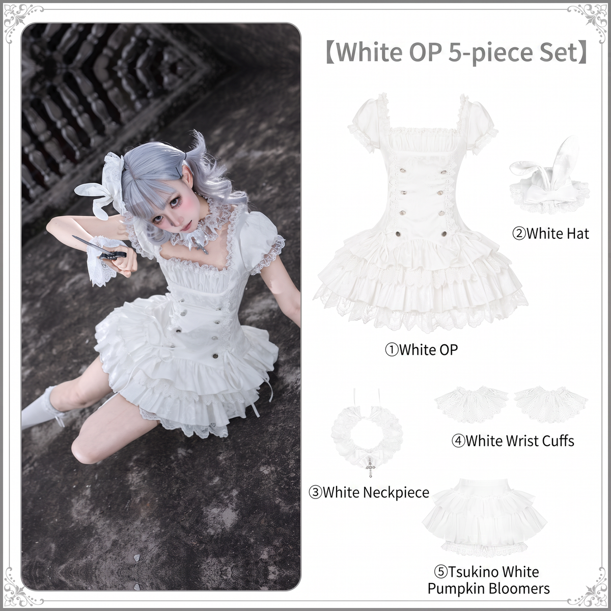 Gothic Sweet Maid striped and white OP dress 7