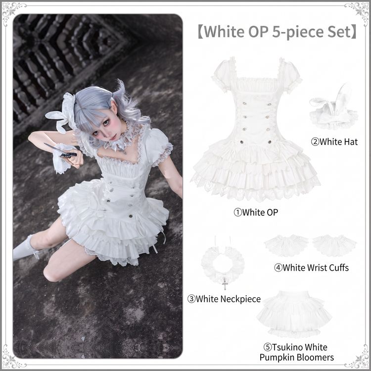 Gothic Sweet Maid striped and white OP dress 7