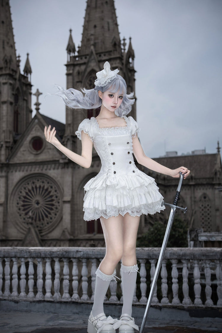 Gothic Sweet Maid striped and white OP dress 3