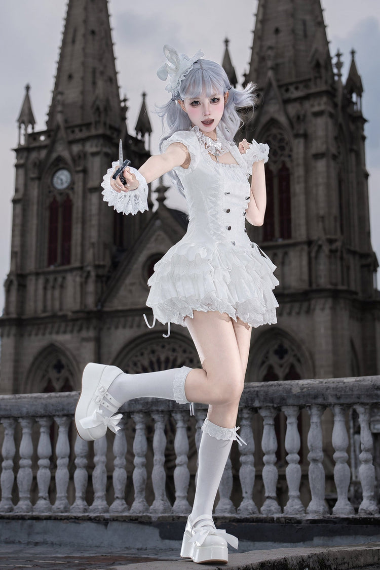 Gothic Sweet Maid striped and white OP dress 13