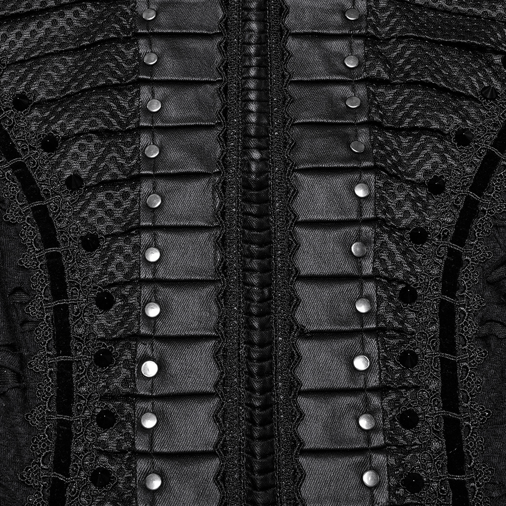 Gothic Tattered Mesh Pleated Punk Long Dress - image 8