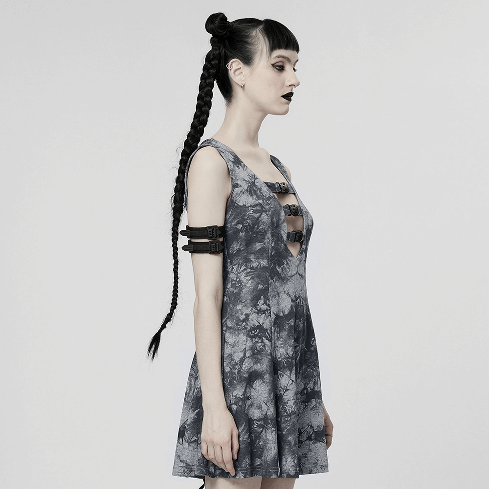Gothic Tie-Dye Buckle Dress - Elastic and Sexy Fit - image 10