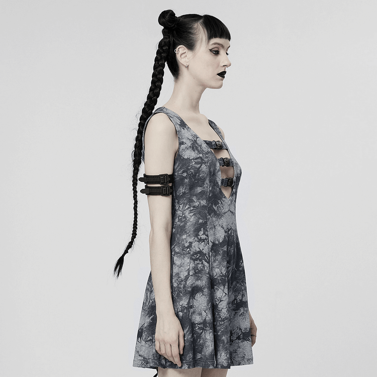 Gothic Tie-Dye Buckle Dress - Elastic and Sexy Fit - image 10