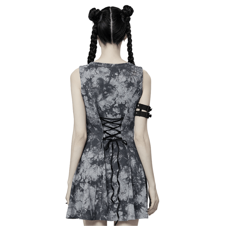 Gothic Tie-Dye Buckle Dress - Elastic and Sexy Fit - image 2