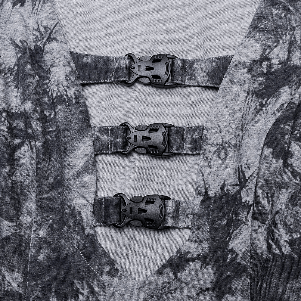 Gothic Tie-Dye Buckle Dress - Elastic and Sexy Fit - image 7