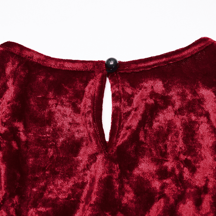 Gothic Velvet and Lace Dress with Retro Lantern Sleeves - image 9