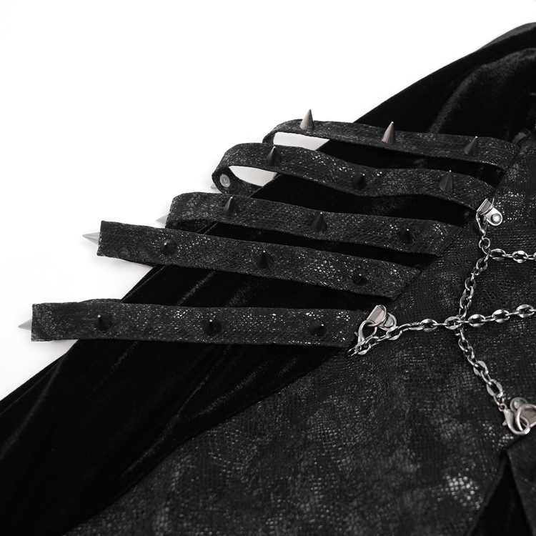 US SALE of Gothic Velvet Chain Maxi Dress with Halter Neckline - image 10