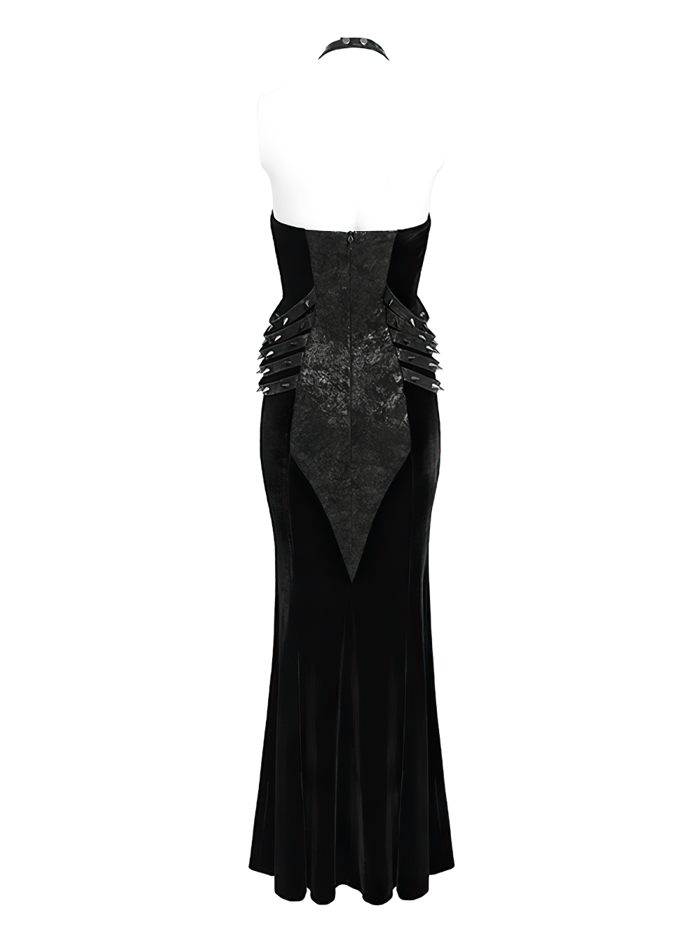 US SALE of Gothic Velvet Chain Maxi Dress with Halter Neckline - image 6