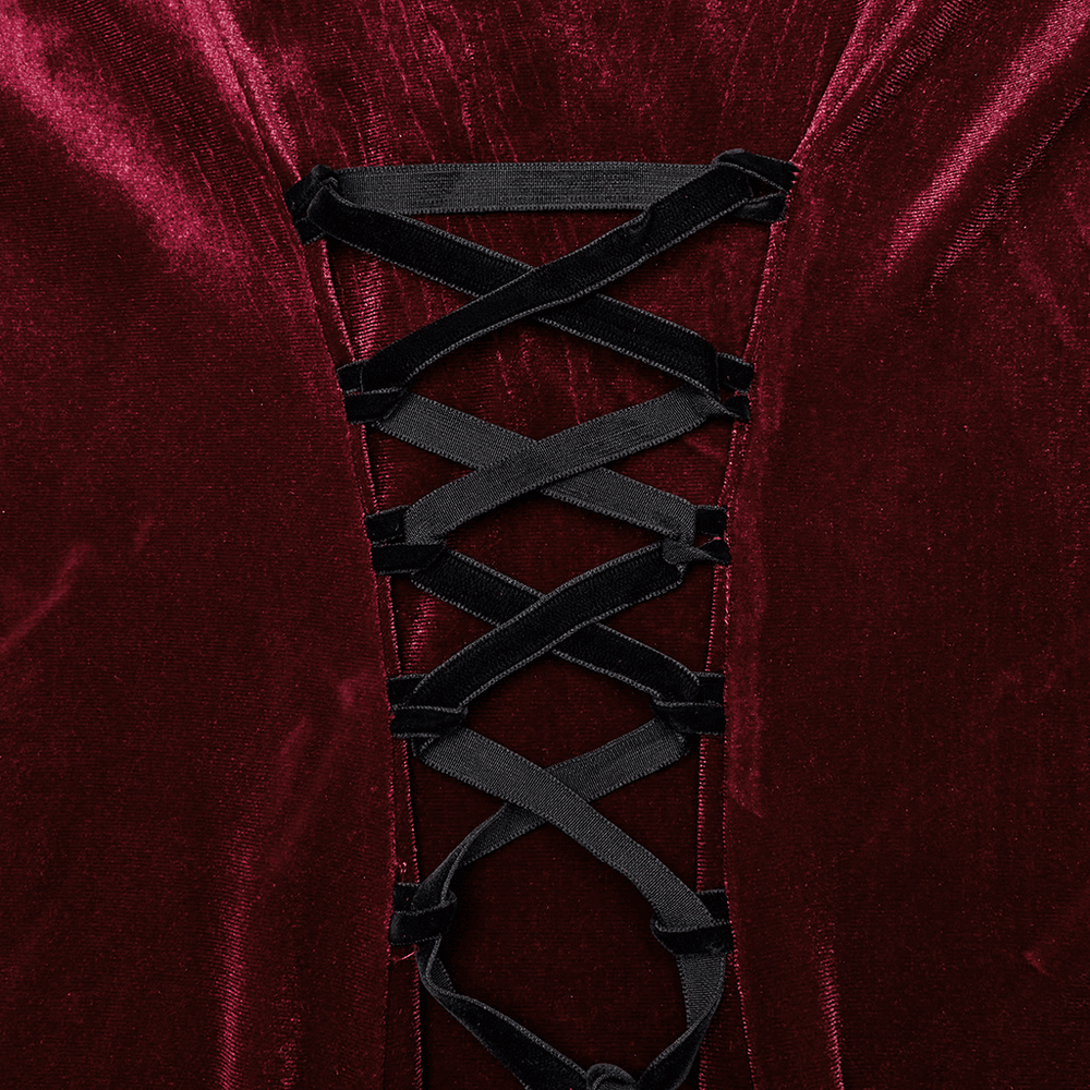 Gothic Velvet Mermaid Dress with Lace Detailing - image 10