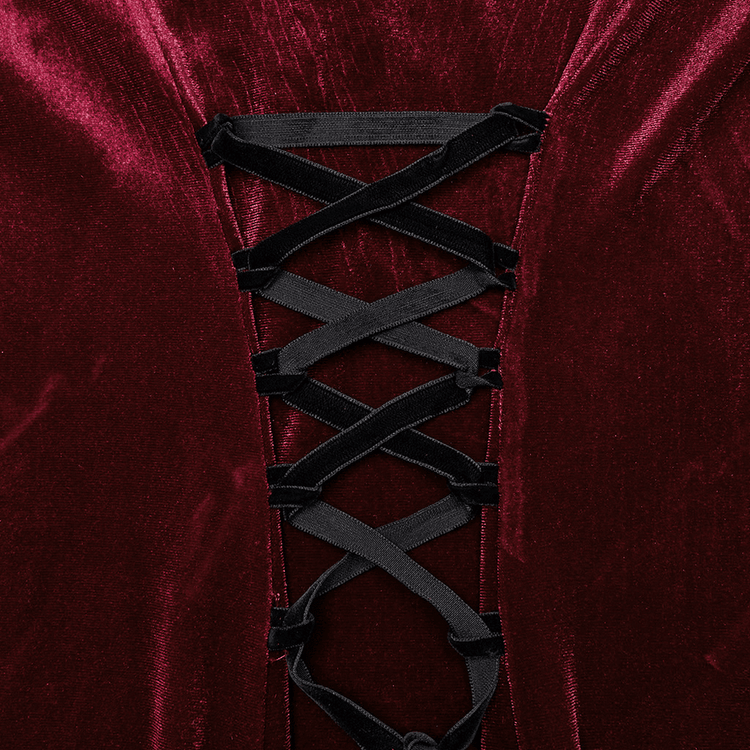 Gothic Velvet Mermaid Dress with Lace Detailing - image 10