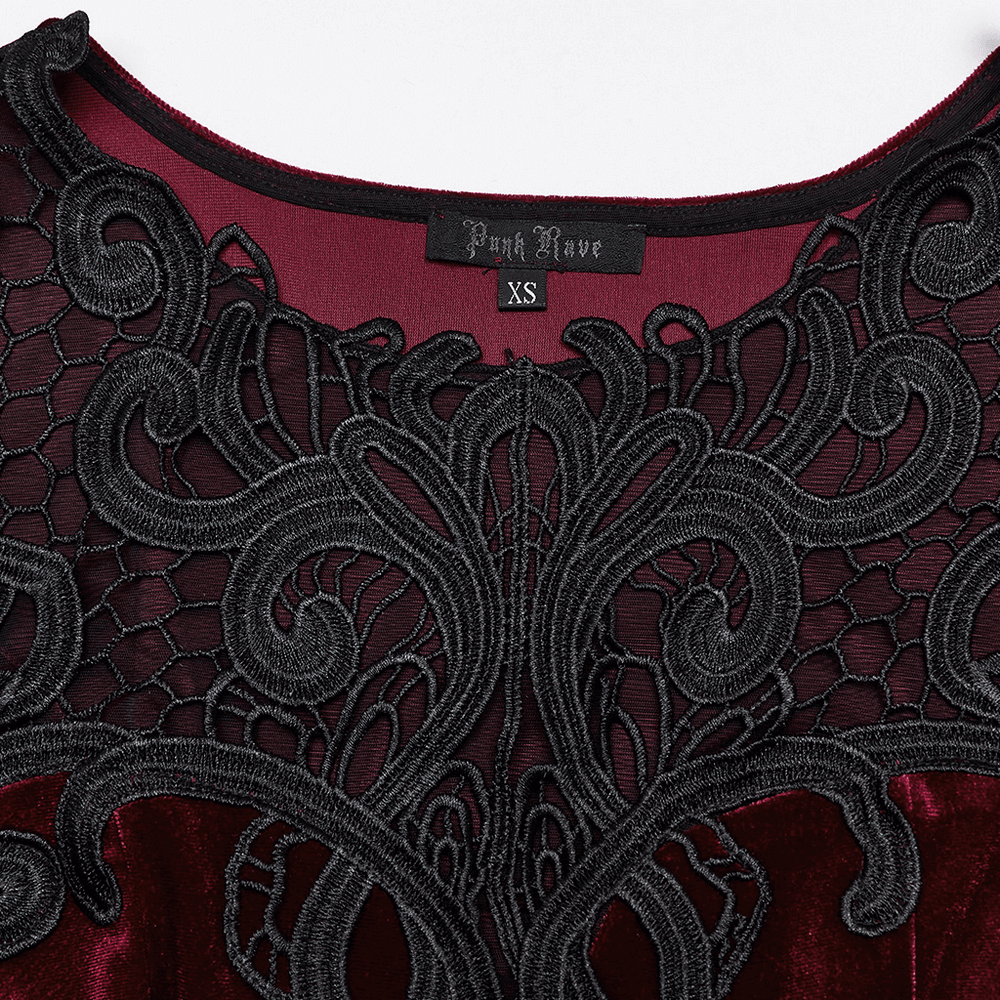 Gothic Velvet Mermaid Dress with Lace Detailing - image 8