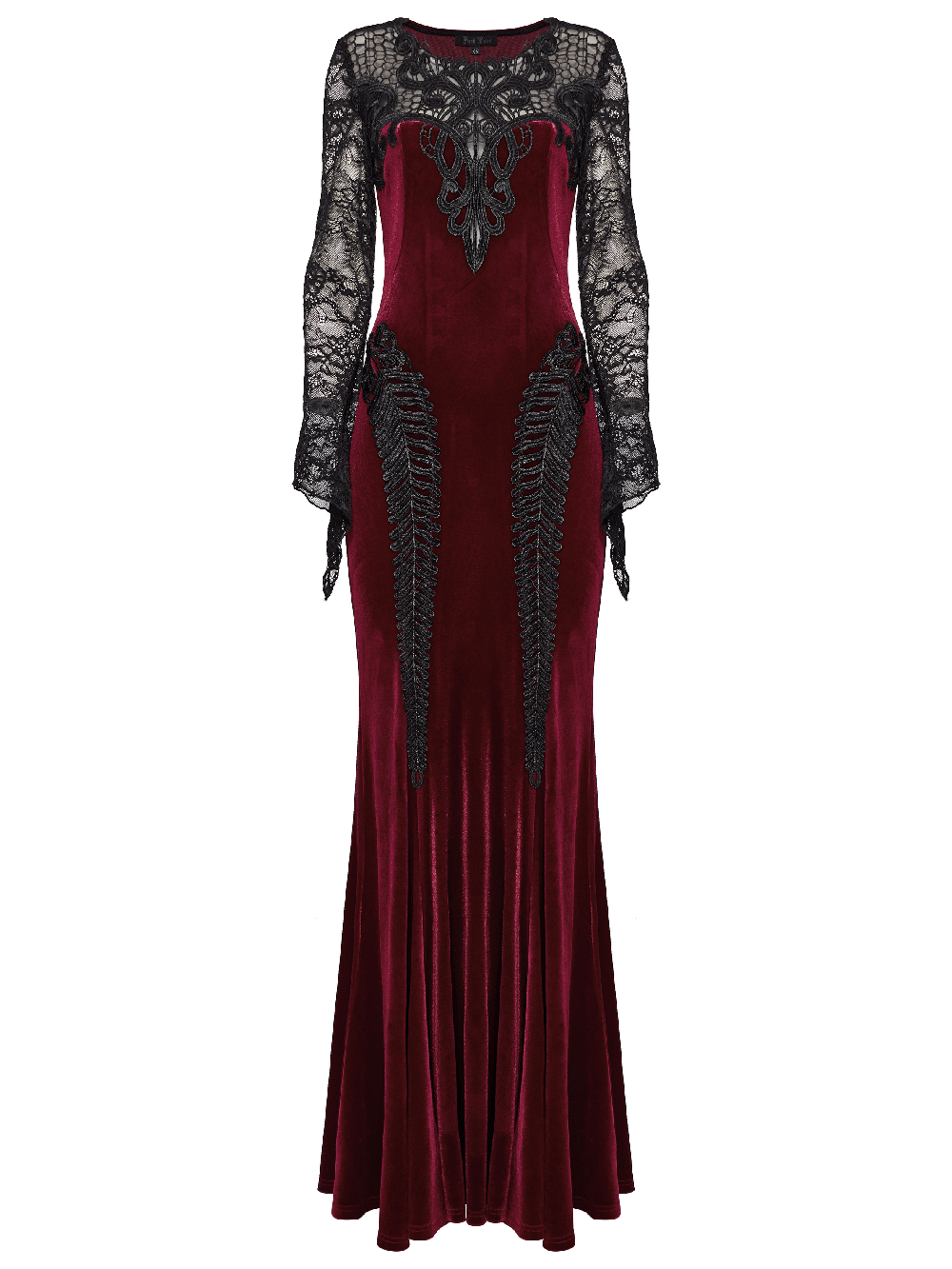Gothic Velvet Mermaid Dress with Lace Detailing - image 4