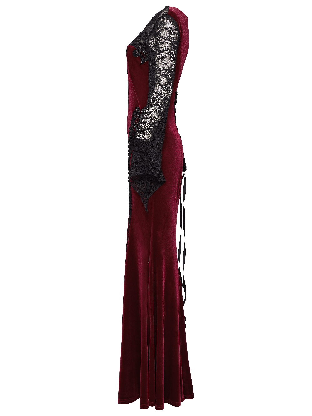 Gothic Velvet Mermaid Dress with Lace Detailing - image 5