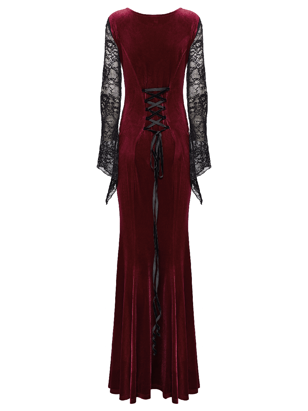 Gothic Velvet Mermaid Dress with Lace Detailing - image 6
