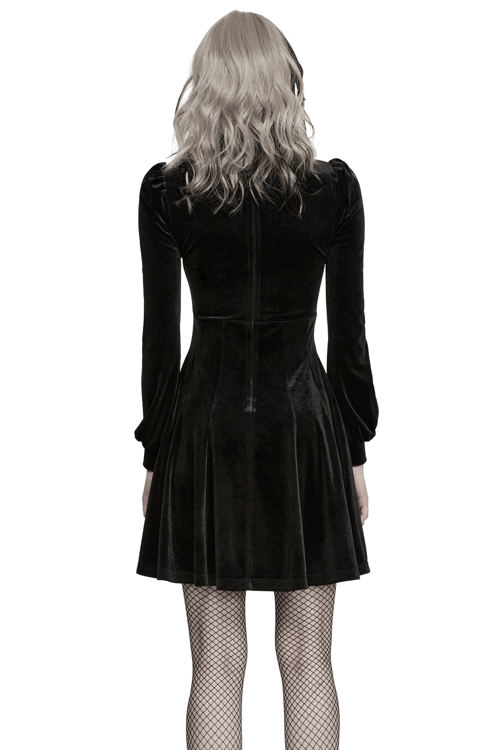 Gothic Velvet Mini Dress with Cathedral Embroidery - image 2