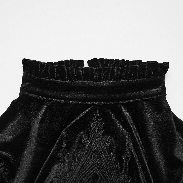 Gothic Velvet Mini Dress with Cathedral Embroidery - image 8