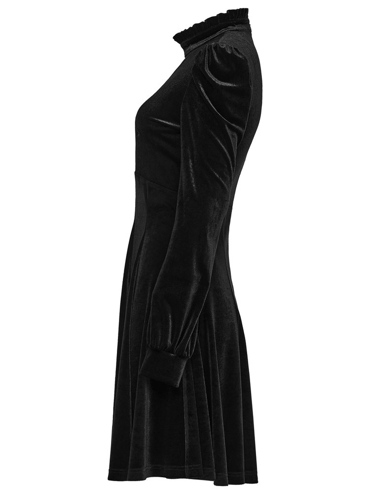Gothic Velvet Mini Dress with Cathedral Embroidery - image 5