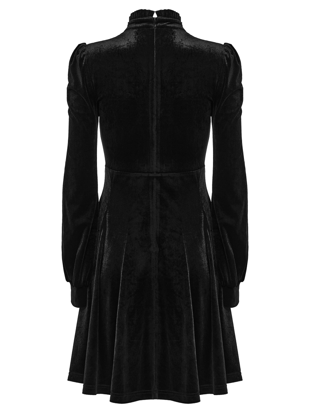 Gothic Velvet Mini Dress with Cathedral Embroidery - image 6