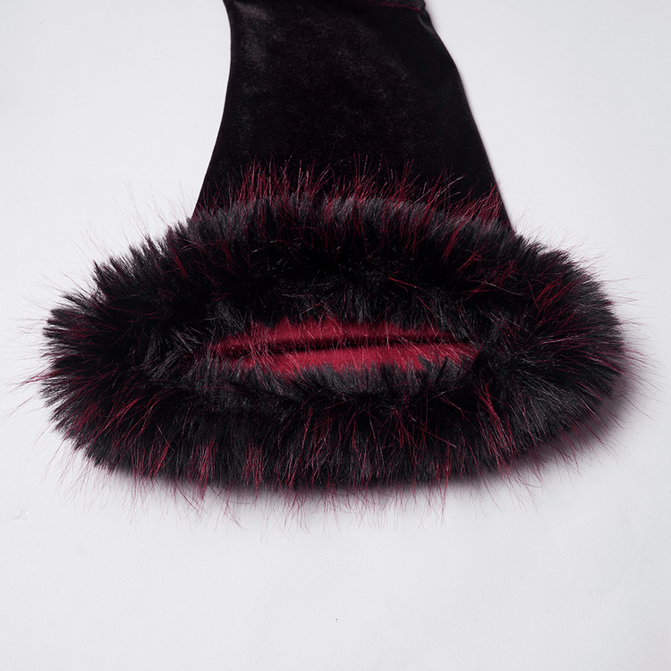 Gothic Velvet Mini Dress with Feather Trim and Zipper - image 9