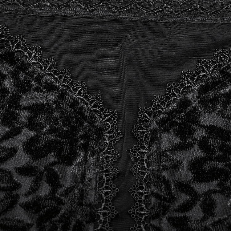 Gothic Velvet Off-Shoulder Dress with Floral Mesh Lace - image 10