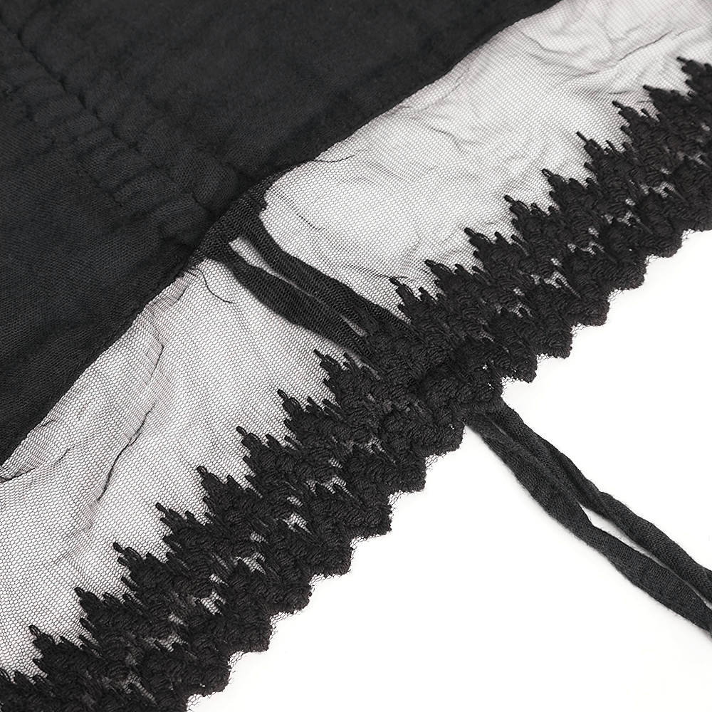 Gothic Victorian Lace-Up Dress with Puff Sleeves - image 9