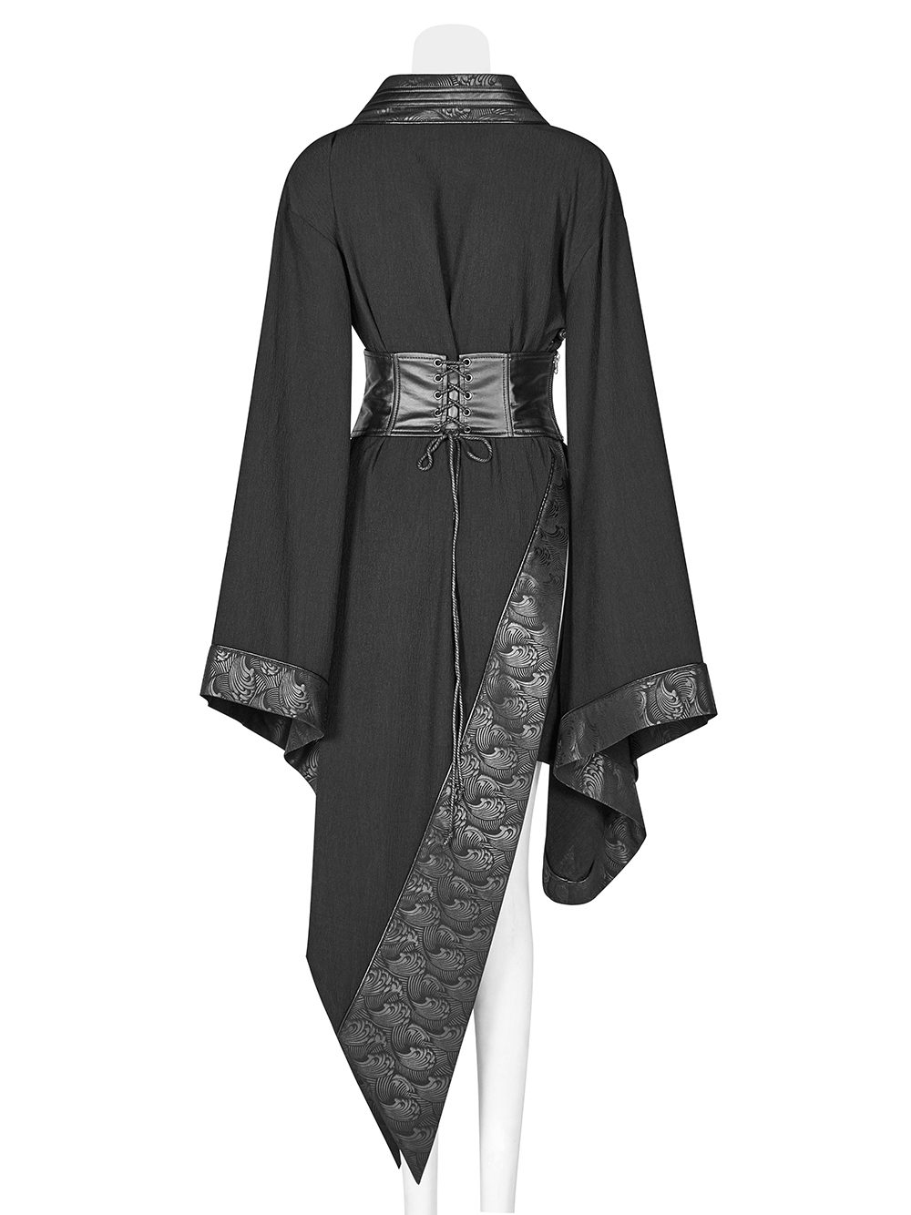 Gothic Wave Print Women's Kimono with Corset Detail - image 6