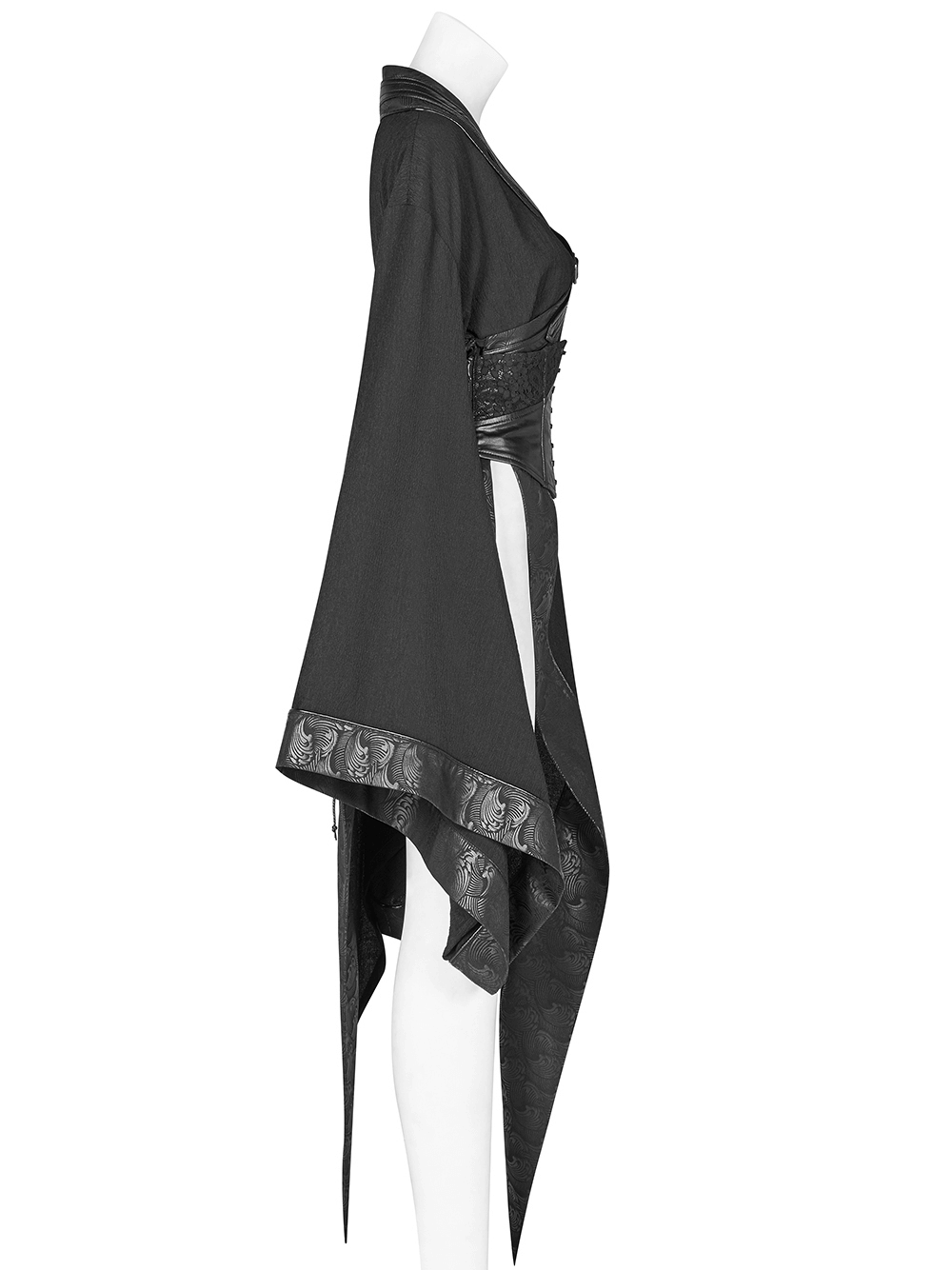 Gothic Wave Print Women's Kimono with Corset Detail - image 5