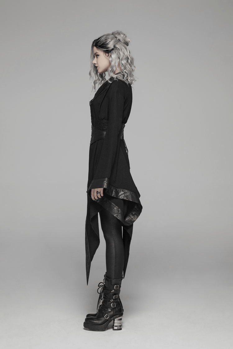 Gothic Wave Print Women's Kimono with Corset Detail - image 13
