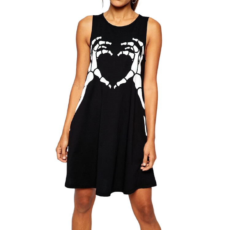 Gothic Women Sexy Dresses With Cool Print / Casual Stylish Dress - image 3