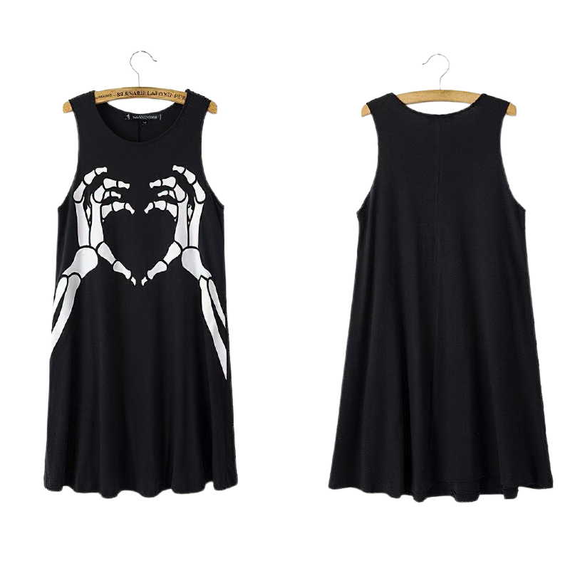 Gothic Women Sexy Dresses With Cool Print / Casual Stylish Dress - image 6