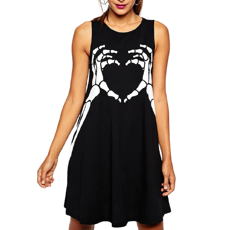 Gothic Women Sexy Dresses With Cool Print / Casual Stylish Dress - image 1
