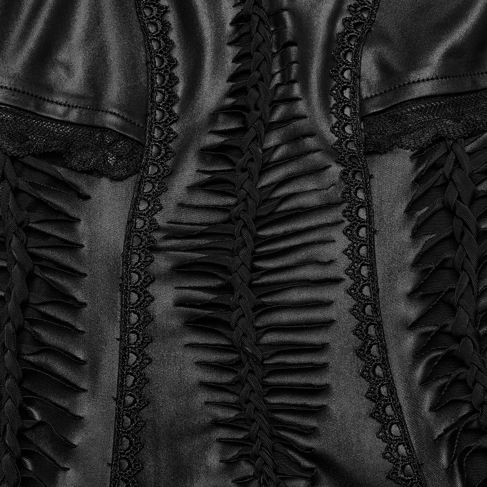 Gothic Women's Lace-Up Back Long Dress with Straps - image 8