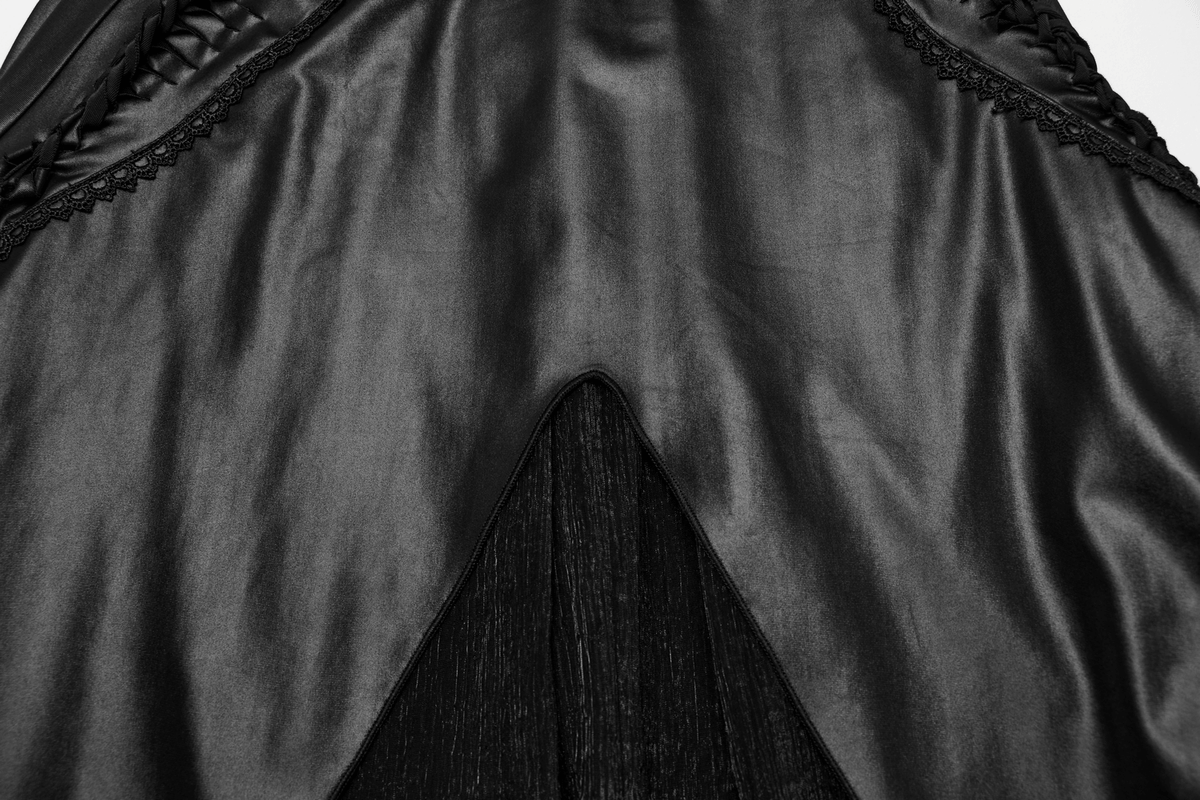 Gothic Women's Lace-Up Back Long Dress with Straps - image 11
