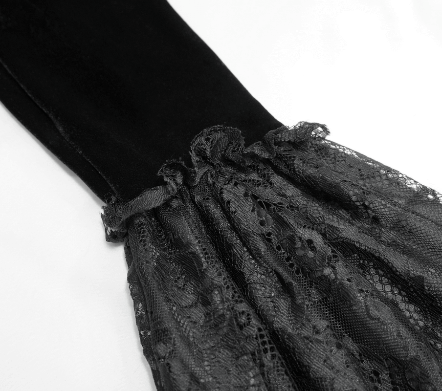 Gothic Women's Off-Shoulder Velvet Dress With Trumpet Sleeves - image 9