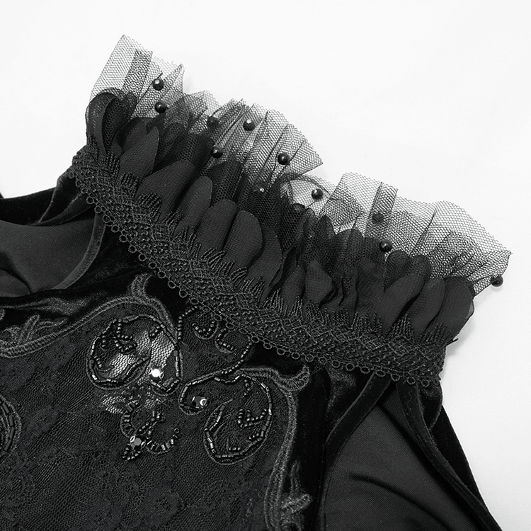 Gothic Women's Off-Shoulder Velvet Dress With Trumpet Sleeves - image 6
