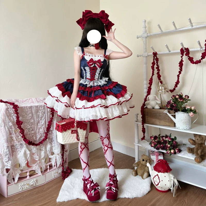 Miss Maria Ribbon Lace Sweet Lolita JSK Dress front view