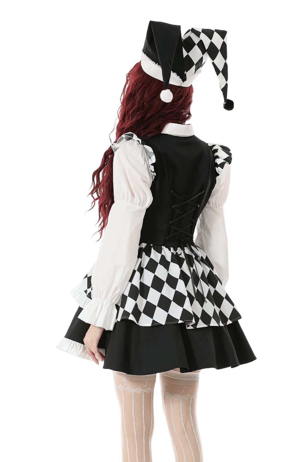 Harlequin Black and White Gothic Ruffle Mini Dress - image 2