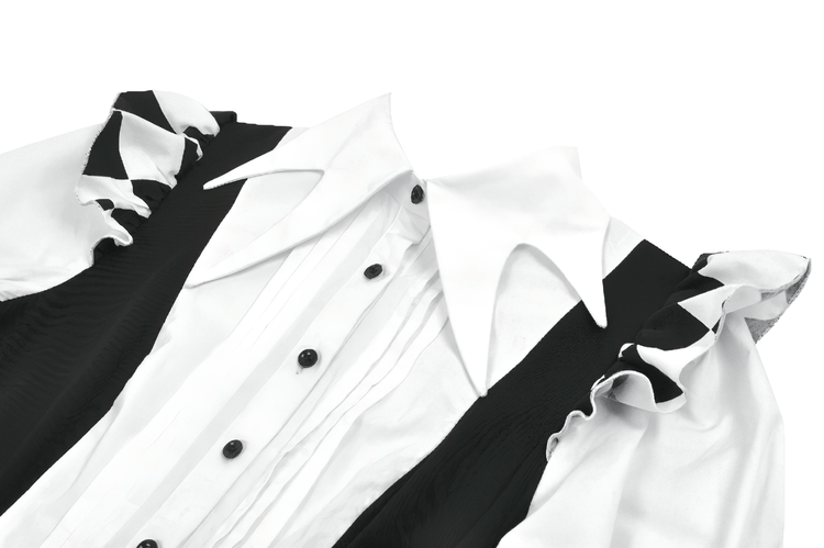 Harlequin Black and White Gothic Ruffle Mini Dress - image 6