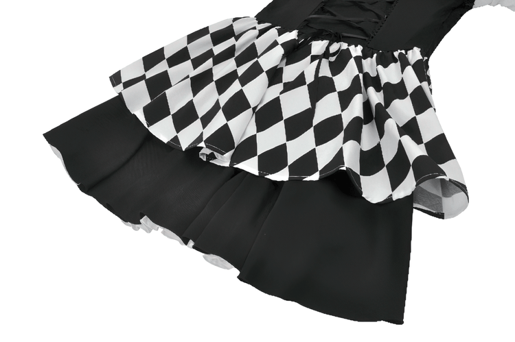 Harlequin Black and White Gothic Ruffle Mini Dress - image 12