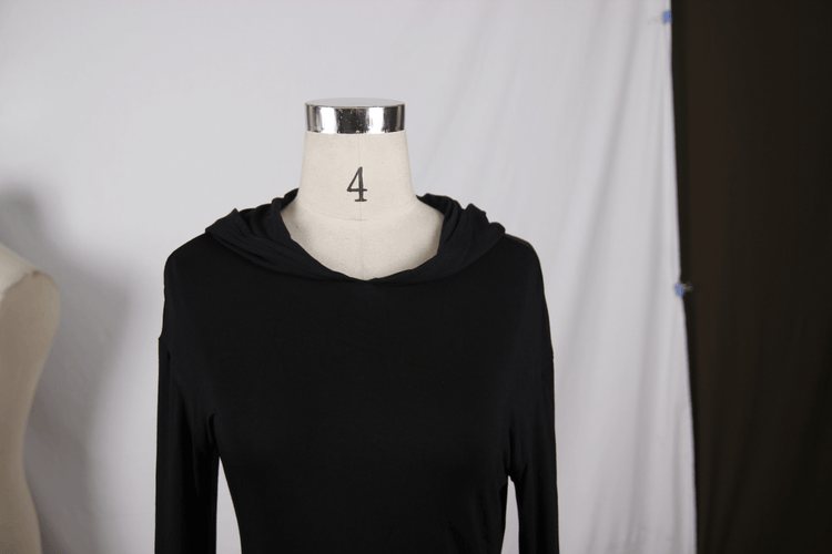 Hooded Black Mini Dresses / Gothic Flared Sleeves Short Dress / Female Alternative Fashion - image 6