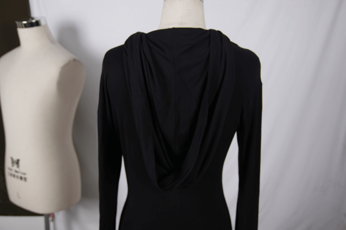 Hooded Black Mini Dresses / Gothic Flared Sleeves Short Dress / Female Alternative Fashion - image 7
