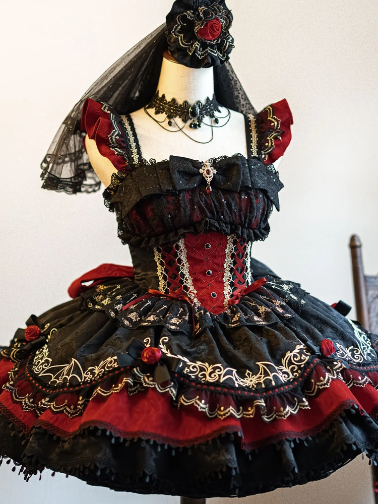 Blood Pact Gothic Lolita JSK dress and back bow set