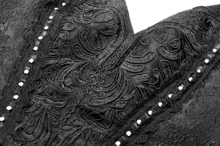 Lace Halter Corset Dress with Choker and Asymmetrical Hem - image 8