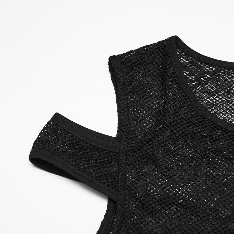 Lace Mini Dress with Mesh Cold Shoulders in Gothic Style - image 7